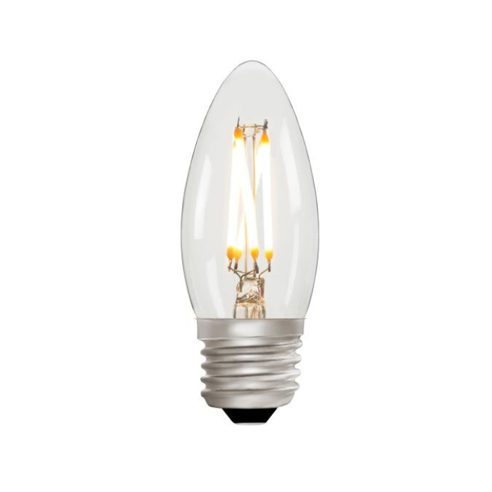 Zico C35 LED Filament Candle Bulb E27 4W 2700K Warm White 330lm Dimmable Clear | 30W Equivalent | CRI 95